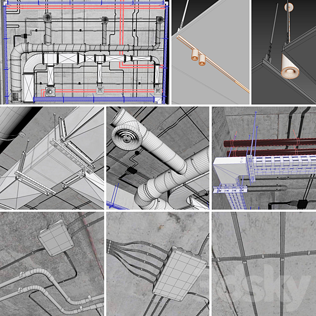 Decorative Ceiling set 01 3d Download
