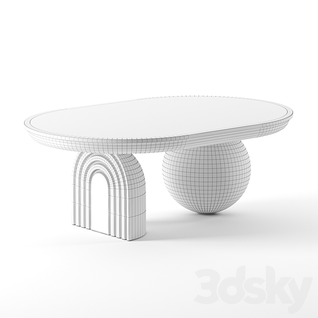 Sonali Oval Coffee Table by Anthropologie 3DSMax File - thumbnail 2