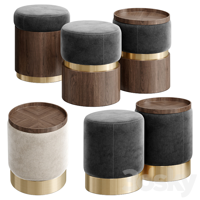 LUNE STOOLS by Carlyle Collective 3d