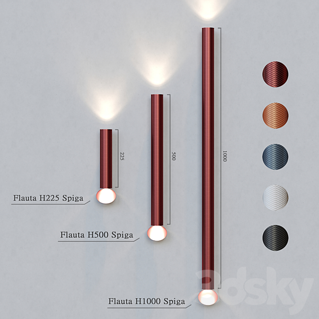 Wall lamp FLAUTA SPIGA INDOOR 3d