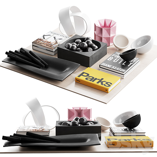 Living decor set yellow Parks 00 3d
