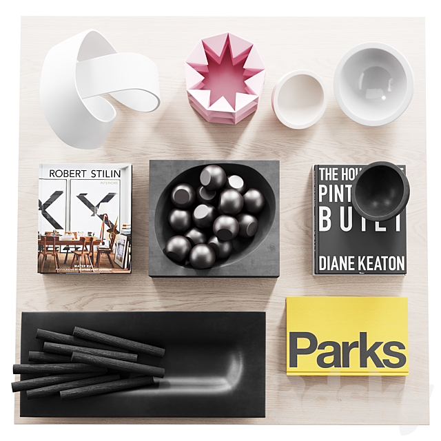 Living decor set yellow Parks 00 3dsky