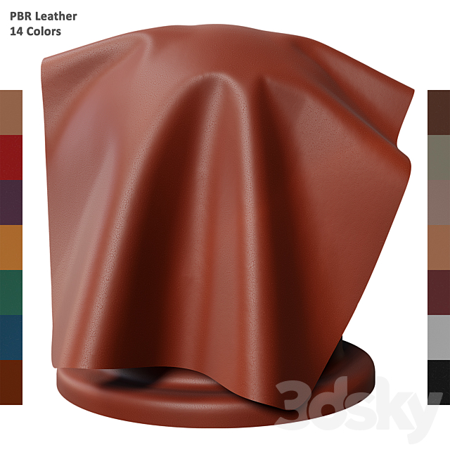 Grain Leather | PBR | 14 Colors | 4K | PNG 3DSMax File - thumbnail 2