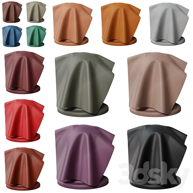 Grain Leather | PBR | 14 Colors | 4K | PNG 3DSMax File - thumbnail 3