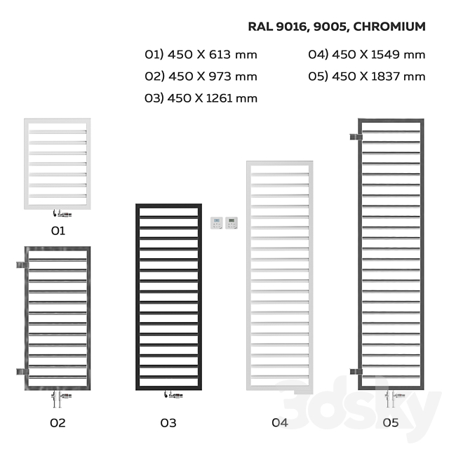 Zehnder Subway heated towel rail Towel rail 3D Models