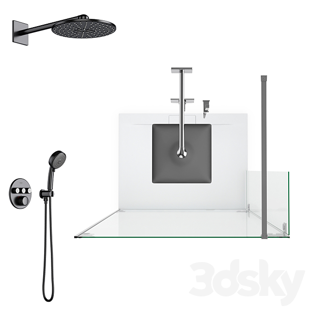 Showers Radaway. West One Bathrooms and Ideal set 124 3dskyfree