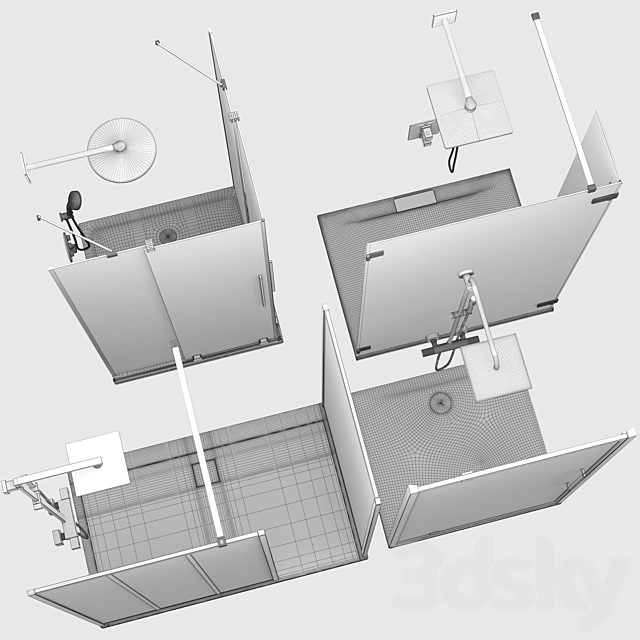 Showers Radaway. West One Bathrooms and Ideal set 124 3dmodel