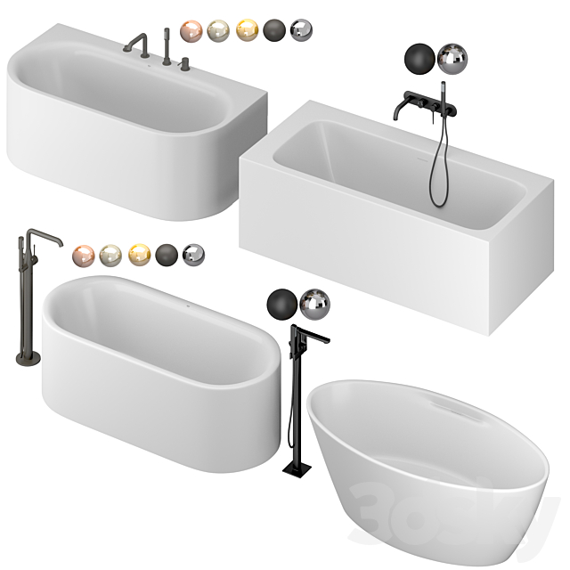 Cezares and Grohe bath set 3d