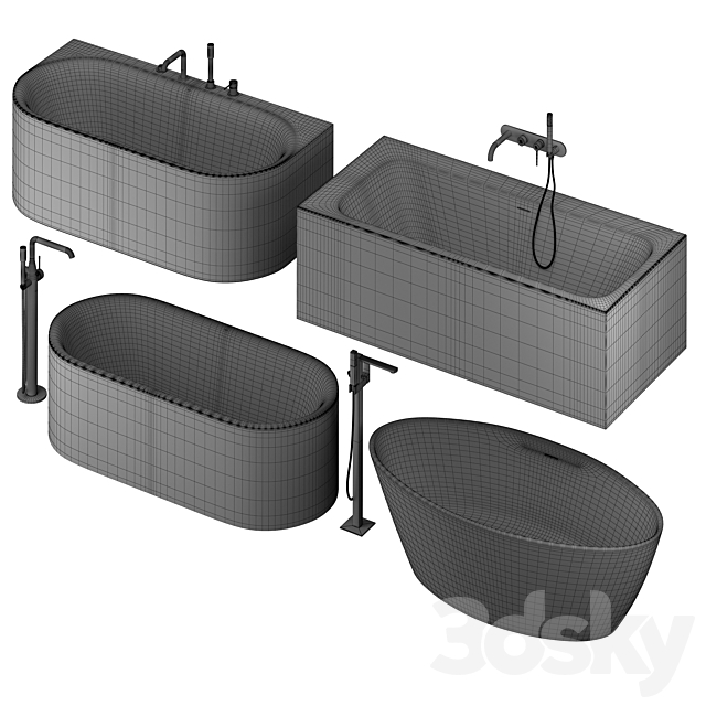 Cezares and Grohe bath set 3dmodel