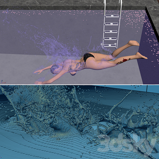 Swimming pool diving 3dsky