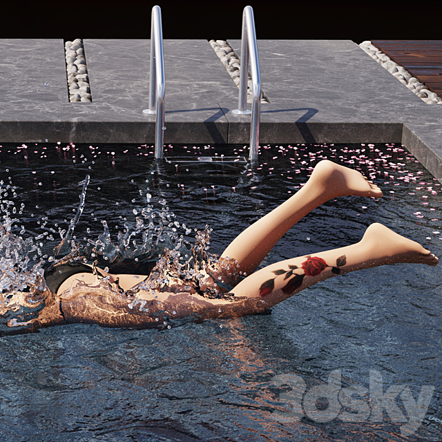 Swimming pool diving 3dskyfree