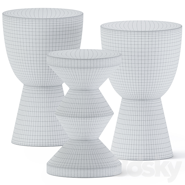 Table Tam Tam and Zig Zag by Pols Potten 3d