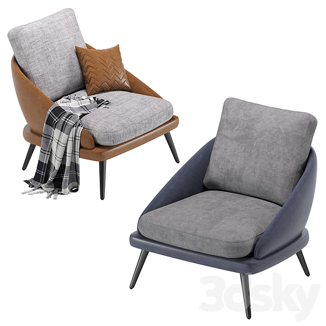 Armchair Minotti LAWSON Leather 3dsky