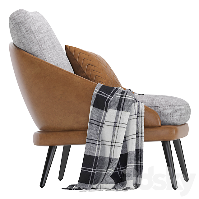Armchair Minotti LAWSON Leather 3dmodel