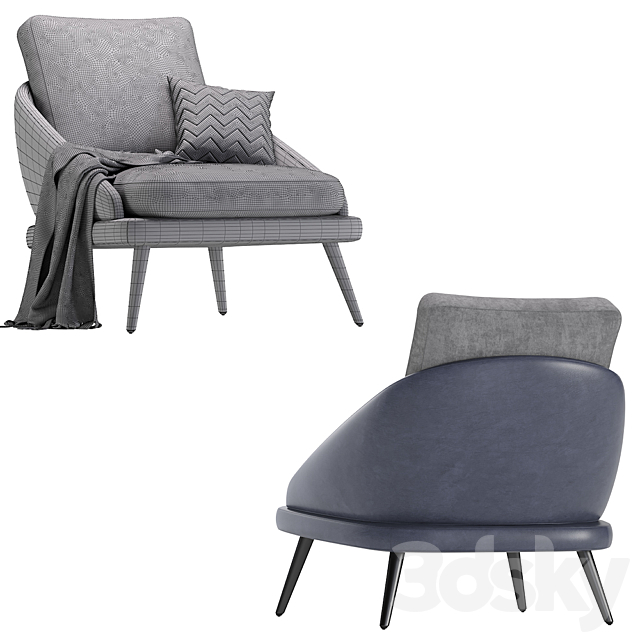 Armchair Minotti LAWSON Leather 3d Download