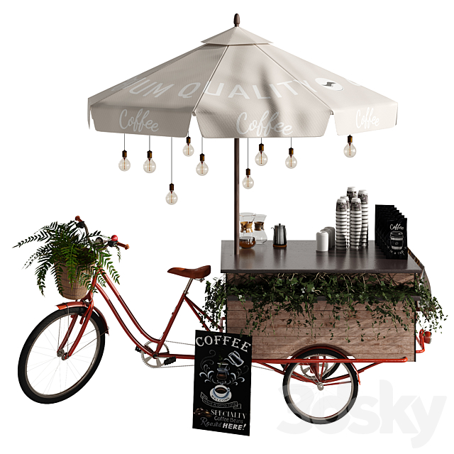 Coffee Bike mobile coffee 2 3d
