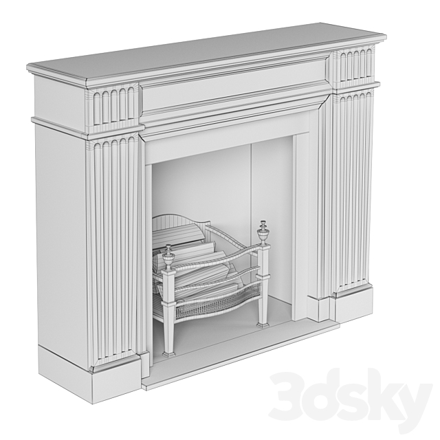 Classic fireplace white marble 3DSMax File - thumbnail 5