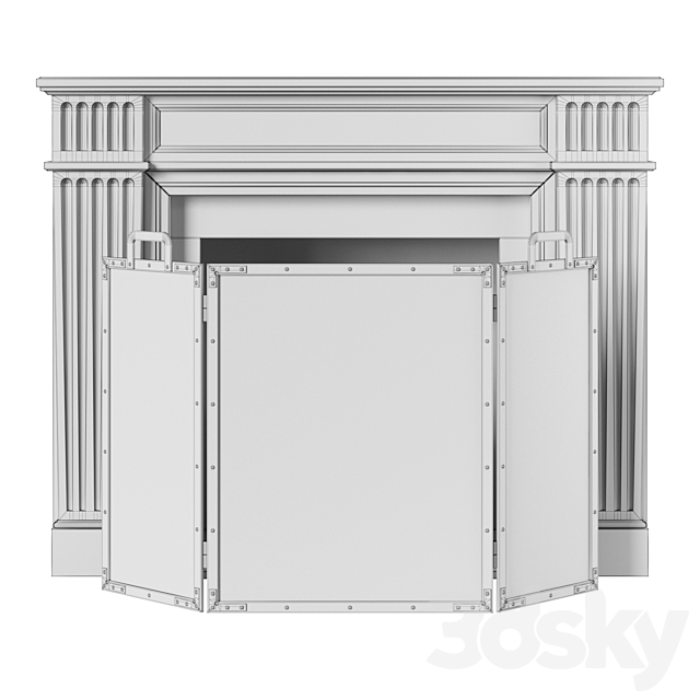 Classic fireplace white marble 3DSMax File - thumbnail 6