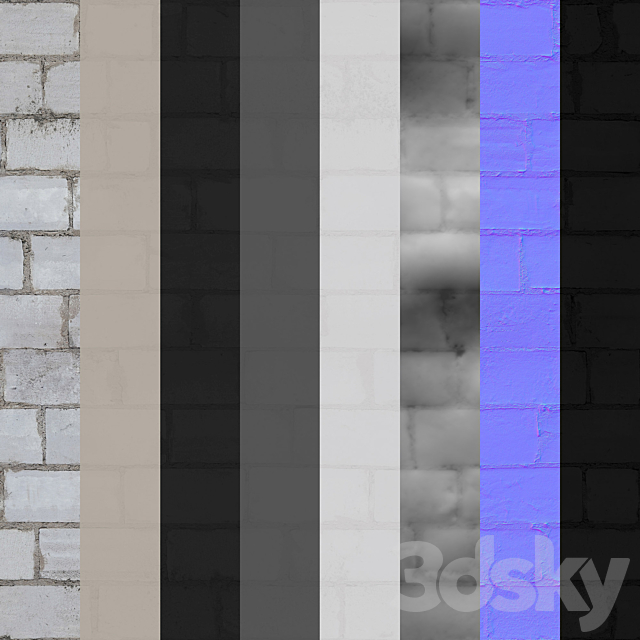 Block wall set 01 3d Download