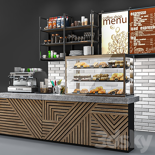 Coffee shop 3dsky