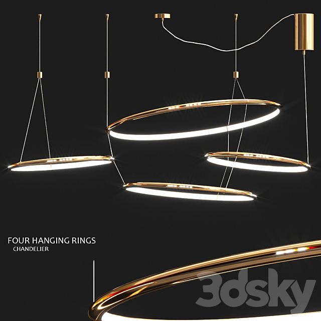 HalO ring chandelier 3DSMax File - thumbnail 1