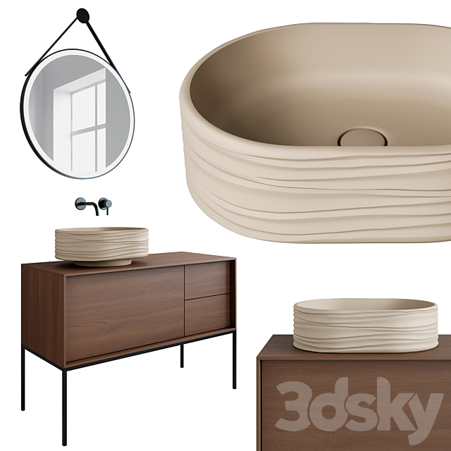 Sink Sabbia and cabinet Atollo Kerama Marazzi 3DS Max Model - thumbnail 2