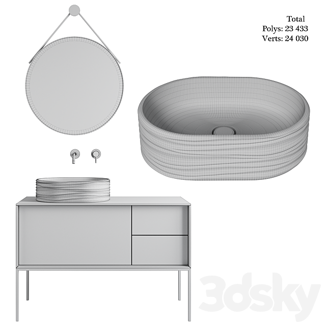 Sink Sabbia and cabinet Atollo Kerama Marazzi 3DS Max Model - thumbnail 7