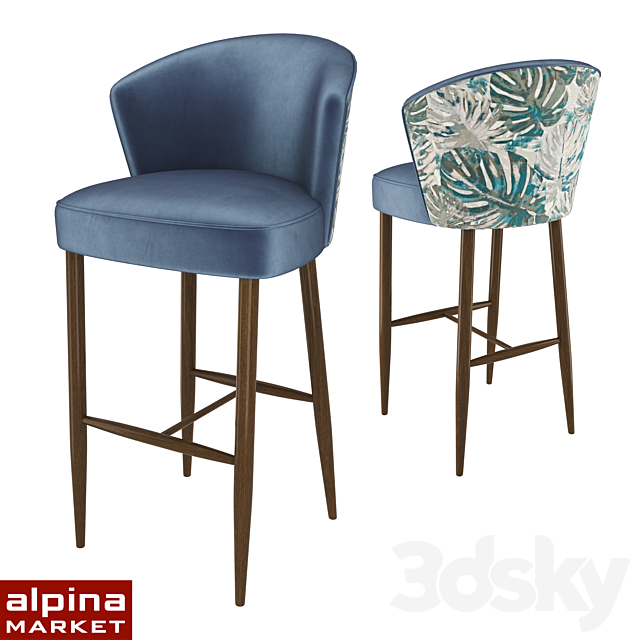 Upholstered bar chair ADONIS 3DSMax File - thumbnail 1