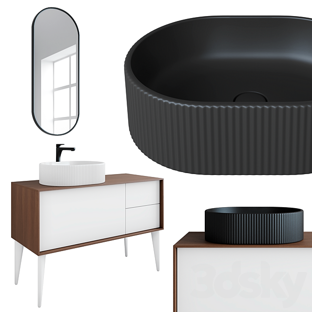 Vento washbasin and cabinet Atollo Kerama Marazzi 3DS Max Model - thumbnail 2
