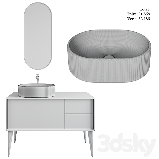 Vento washbasin and cabinet Atollo Kerama Marazzi 3DS Max Model - thumbnail 7