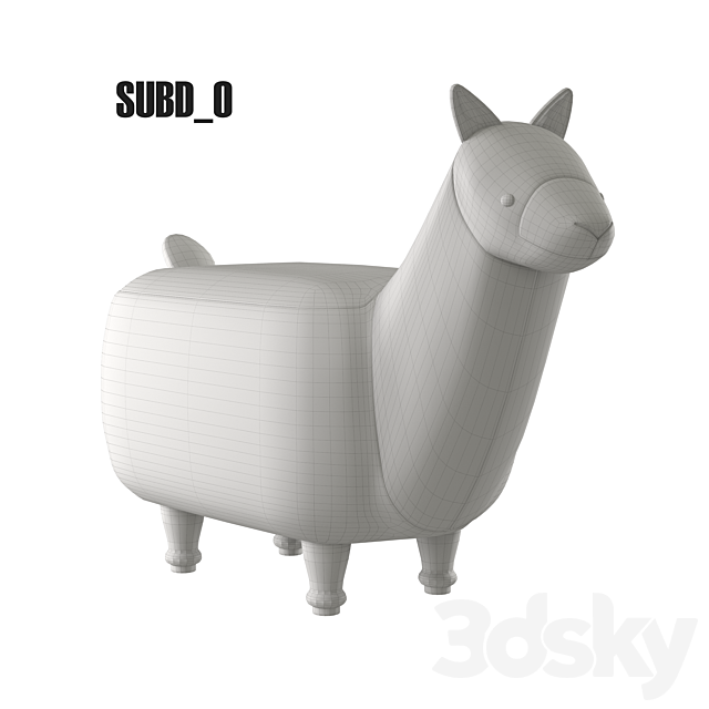 Pouf in the nursery Llama from Apollo 3DS Max Model - thumbnail 3
