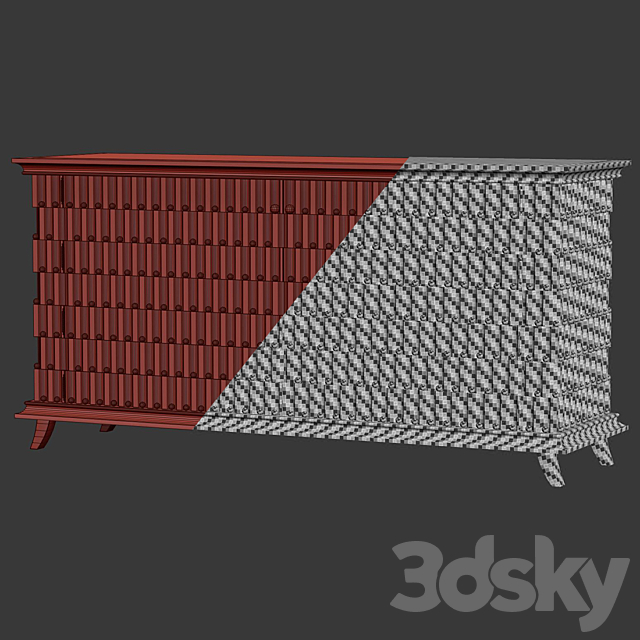 Minotti Collezioni chest of drawers _ Wooden chest of drawers 3DSMax File - thumbnail 4