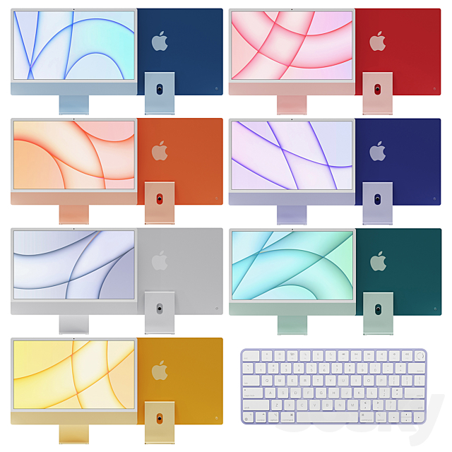 Monoblock computer Apple iMac 24 ? 2021 3dmodel