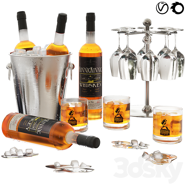 whiskey set 3d