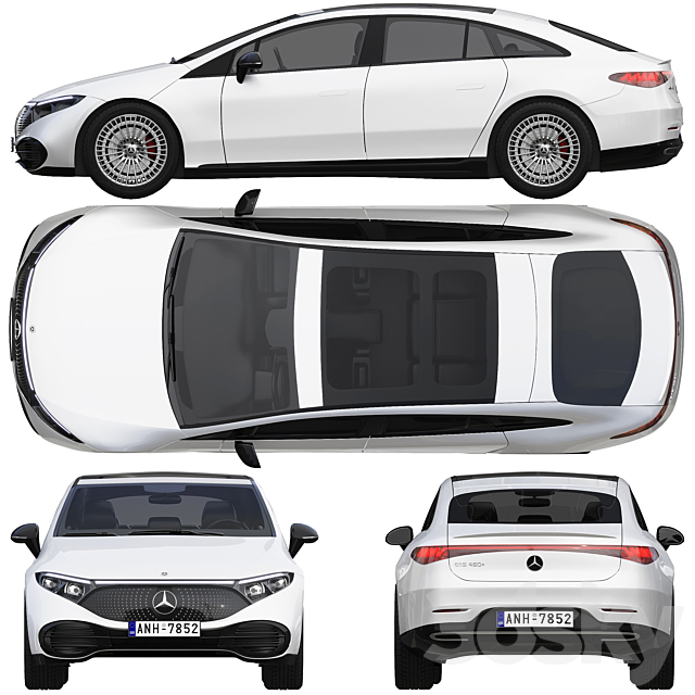 Mercedes-Benz EQS 2022 3dsky