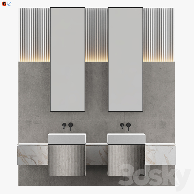 Andrei White Bathroom 3DSMax File - thumbnail 1