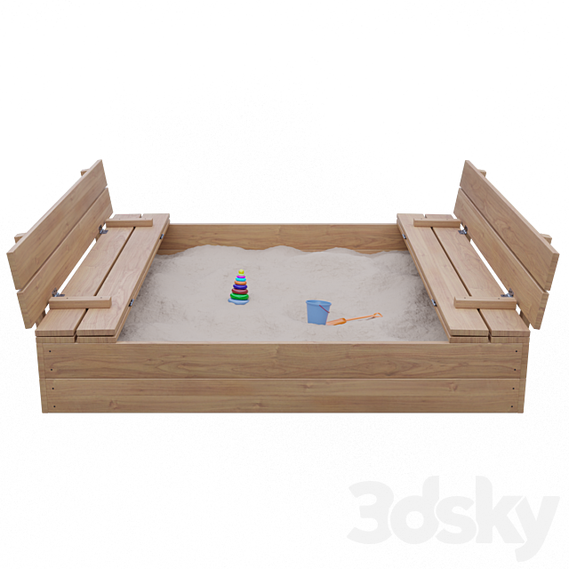 Folding sandbox 3DS Max Model - thumbnail 2