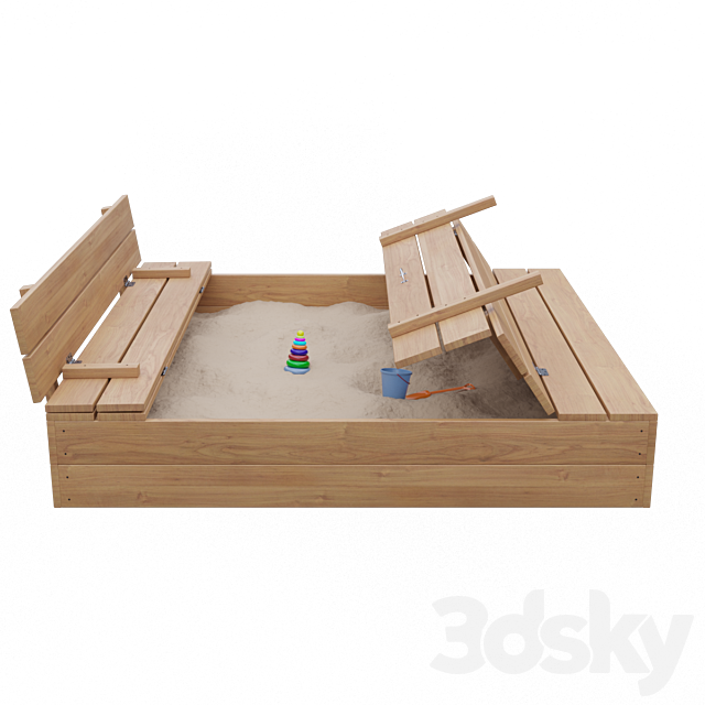 Folding sandbox 3DS Max Model - thumbnail 5