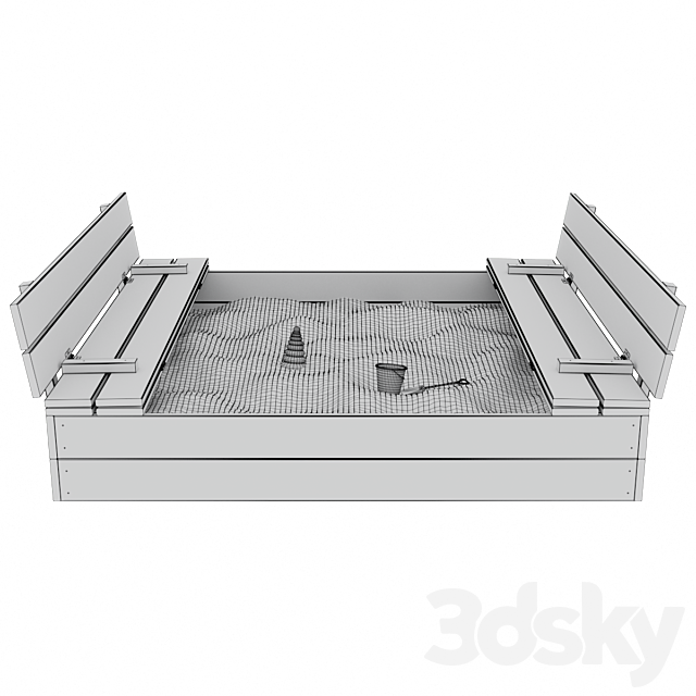Folding sandbox 3DS Max Model - thumbnail 6
