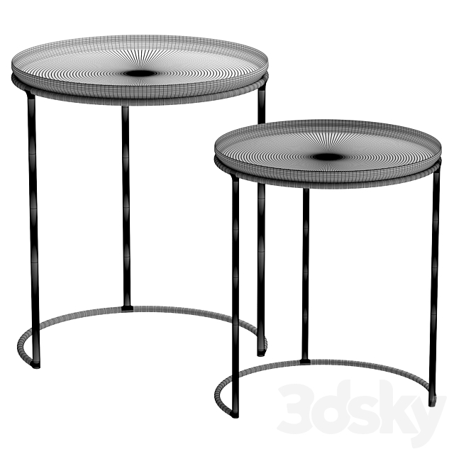 Set of 2 round coffee tables Tivara 3dsky