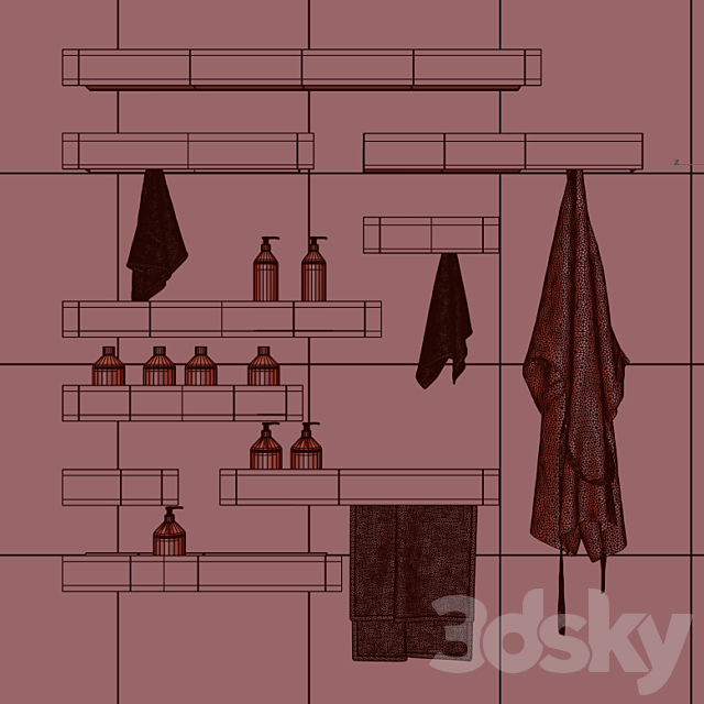 Tezza shelves 3DS Max Model - thumbnail 5