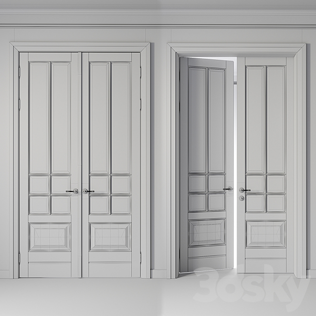 Double-leaf door 3d