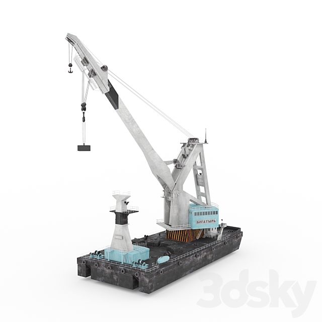 Floating crane Bogatyr 3d