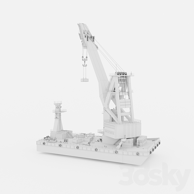 Floating crane Bogatyr 3dsky