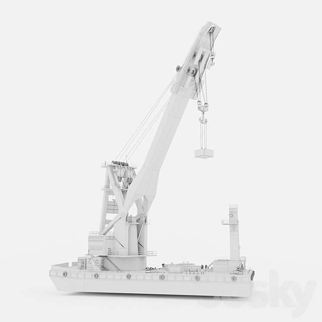 Floating crane Bogatyr 3dskyfree