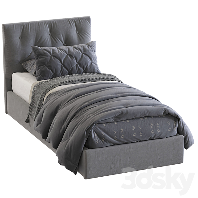 Bed with a soft headboard 8 3DSMax File - thumbnail 4
