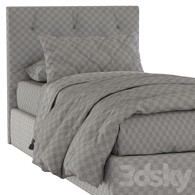 Bed with a soft headboard 8 3DSMax File - thumbnail 5