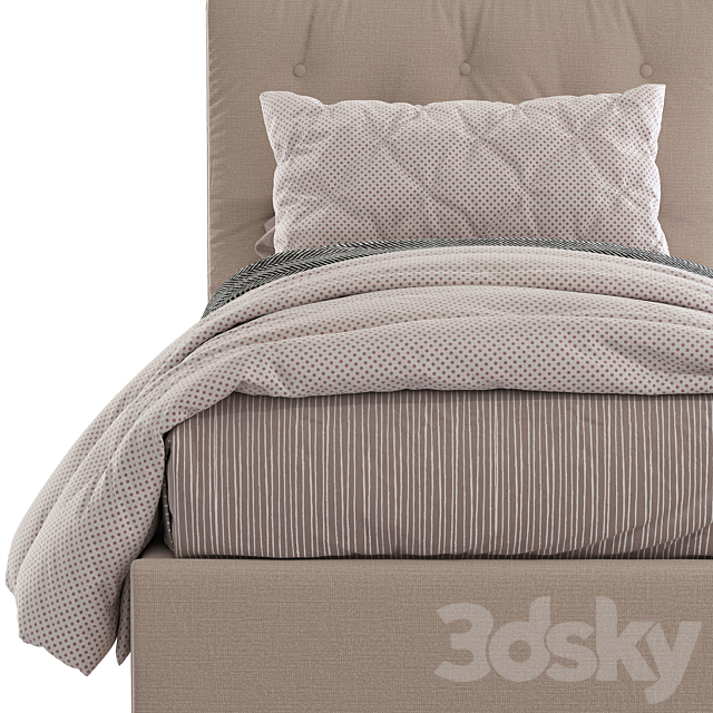 Bed with a soft headboard 8 3DSMax File - thumbnail 6