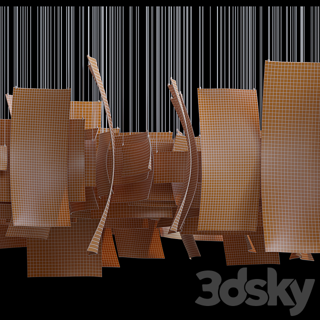 Hanging elements CLOTH - Vargov Design 3d