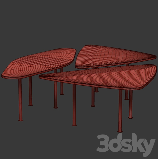 Living room marble tables _ Shaped coffee tables 3dsky